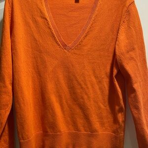 Zara Bright Orange V-Neck Sweater